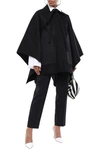 NINA RICCI NINA RICCI WOMAN QUILTED FAILLE-PANELED WOOL-BLEND FELT CAPE BLACK,3074457345620847312