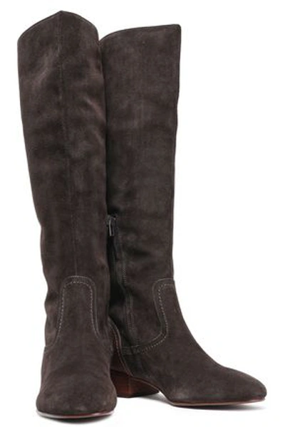 See By Chloé Woman Lara Lace-up Leather-paneled Suede Boots Dark Brown