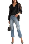 SEE BY CHLOÉ PUSSY-BOW COTTON AND SILK-BLEND GEORGETTE BLOUSE,3074457345620853704