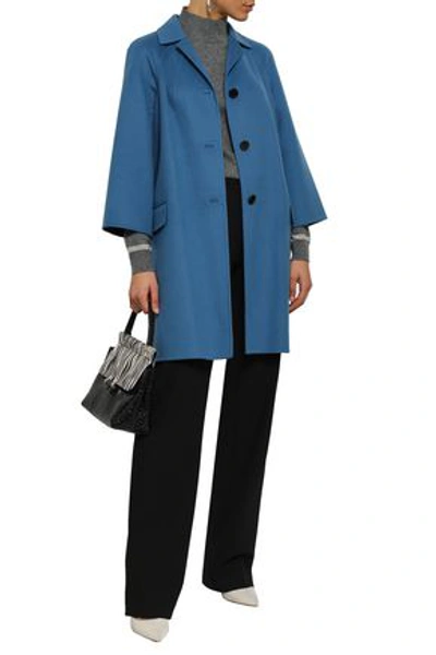 Valentino Woman Virgin Wool And Cashmere-blend Felt Coat Blue