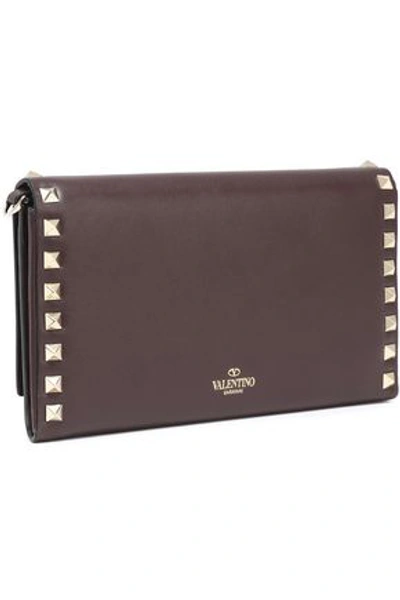 Valentino Garavani Woman Studded Leather Continental Wallet Merlot