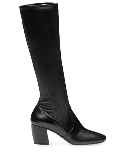 Prada Chunky Heeled Boots In Black