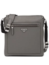 Prada Saffiano Leather Shoulder Bag In Grey