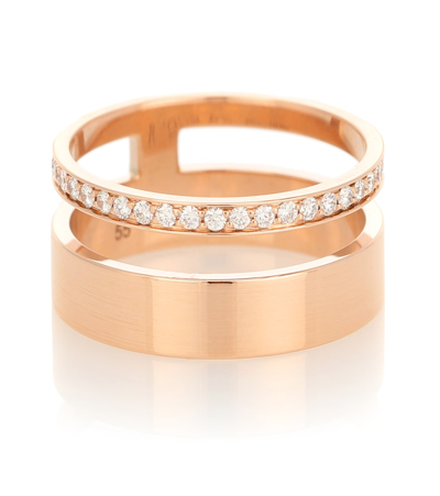 REPOSSI BERBERE MODULE 18KT ROSE-GOLD AND DIAMOND RING,P00430492