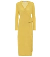 Diane Von Furstenberg Astrid Wool-blend Midi Wrap Dress In Yellow