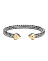 John Hardy Sterling Silver & 18k Yellow Gold Classic Chain Flex Cuff Bracelet In Gold And Silver
