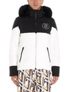 FENDI FENDI LOGO PATCH FUR TRIMMED HOOD DOWN JACKET