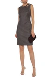MILLY MILLY WOMAN CUTOUT FAUX SUEDE MINI DRESS GRAY,3074457345620620879