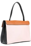 VALENTINO GARAVANI VALENTINO GARAVANI WOMAN MIME COLOR-BLOCK LEATHER TOTE BLACK,3074457345620733681