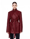 ISAAC SELLAM REGULIERE BURGUNDY JACKET WITH BELT,REGULIERE-STRAK/ROUGE