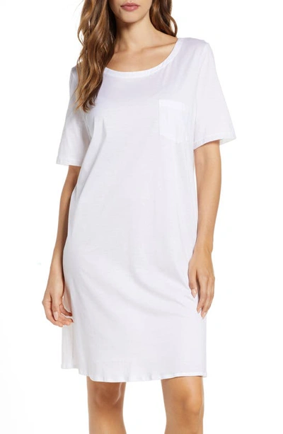 Hanro Cotton Deluxe Short-sleeve Big Sleepshirt In White