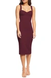 Dress The Population Nicole Sweetheart Neck Cocktail Dress In Burgundy