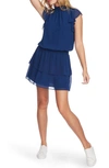 1.state Flutter Sleeve Dress In Blue Velvet