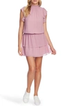1.state Mock Neck Flutter Mini Dress In Antique Rose