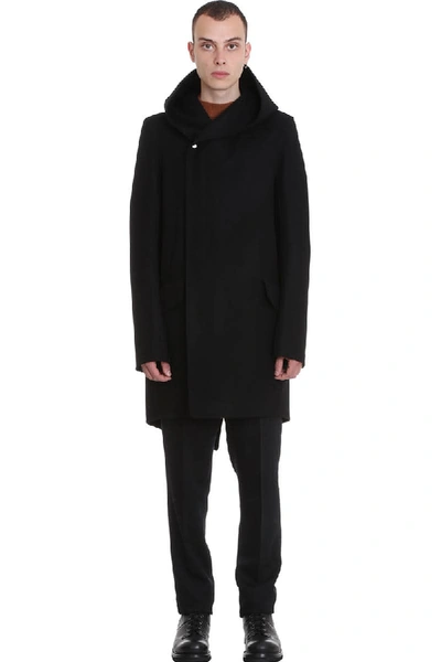 Rick Owens Slab Coat Coat In Black Wool