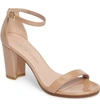 Stuart Weitzman Nearlynude Patent-leather Sandals In Bambina Beige Nappa Leather