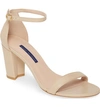 Stuart Weitzman Nearlynude Ankle Strap Sandal In Bambina Dress Nappa