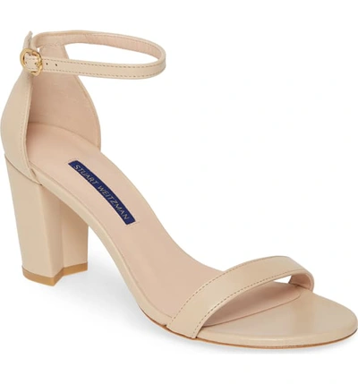 Stuart Weitzman Nearlynude Ankle Strap Sandal In Bambina Dress Nappa