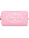 Prada Fabric Cosmetic Pouch In 粉色