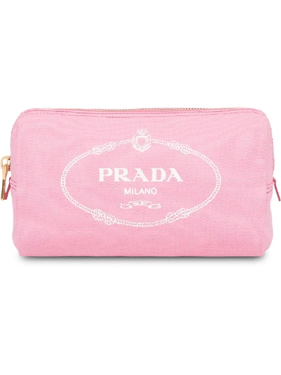 Prada Fabric Cosmetic Pouch In 粉色