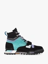 OFF-WHITE OFF-WHITE BLACK AND BLUE HIKING LEATHER SNEAKERS,OMIA138F19800038103614147663