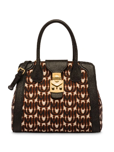 Miu Miu Miu Confidential Jacquard Bag In 黑色