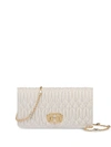 Miu Miu Embellished Matelassé Mini Bag In White