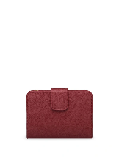 Prada Saffiano Leather Wallet In 红色