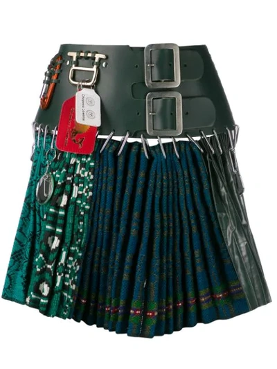 Chopova Lowena Pleated Mini Skirt In Green