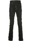 BORIS BIDJAN SABERI WORN-OUT DROP-CROTCH JEANS