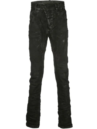 Boris Bidjan Saberi Worn-out Drop-crotch Jeans In Black