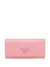 Prada Grosses Saffiano-portemonnaie In 粉色