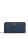 Prada Zip Around Wallet In 蓝色