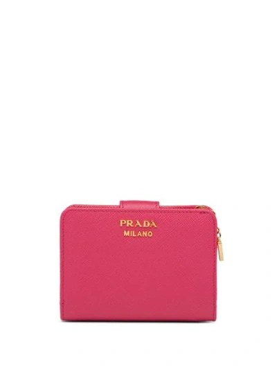 Prada Saffiano Leather Wallet In Pink