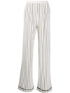 BARRIE STRIPED CASHMERE WIDE-LEG TROUSERS