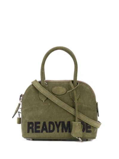 Readymade Contrast Logo Tote In Green
