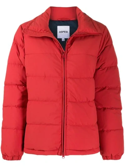 Aspesi Feather Down Jacket In Red