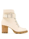 SCHUTZ SIDE BUCKLED MID HEEL BOOTS