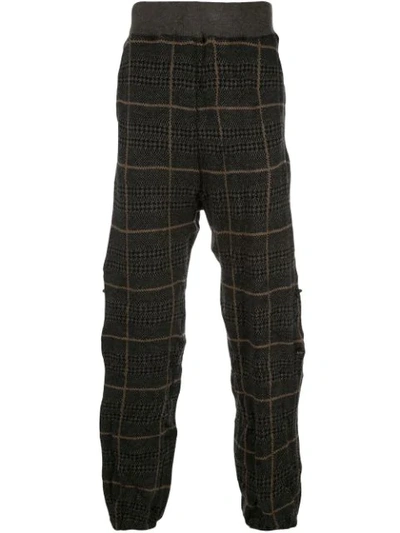 Undercover Check Pattern Track Trousers In Grey