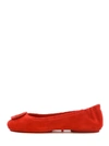 Tory Burch Mini Travel Suede Ballet Flats In Red