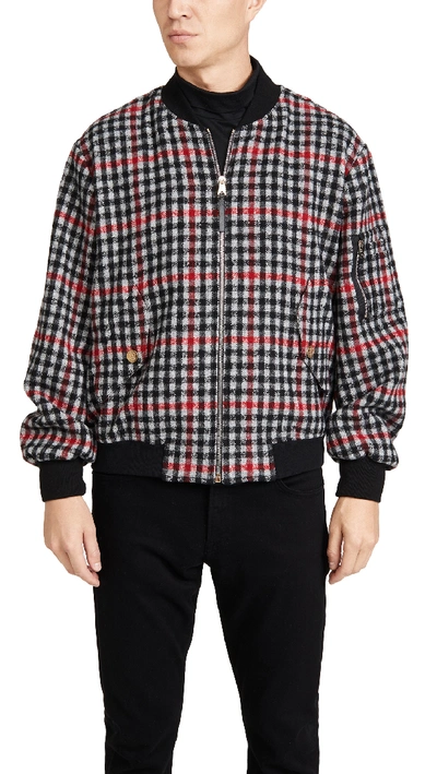 Paul Smith Plaid Unlined Bomber Jacket In Black