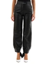 OFF-WHITE BLACK LEATHER PANTS,11098611