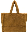 Stand Studio Faux-fur Top-handle Tote In Brown