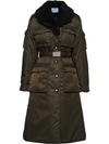 PRADA GABARDINE BELTED COAT