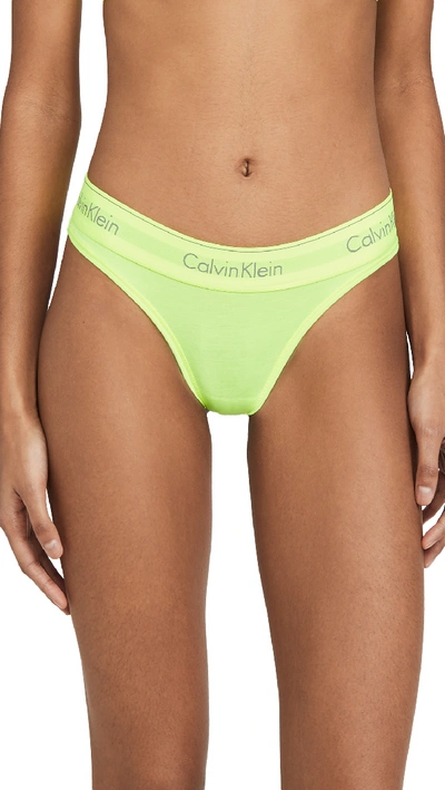 Calvin Klein Underwear Modern Cotton Thong In Caution Tape
