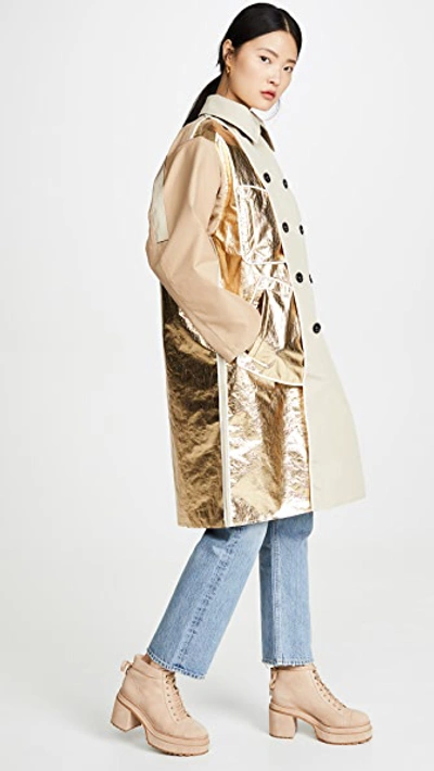 N°21 Reversible Cotton-blend Trench Coat In Beige,gold
