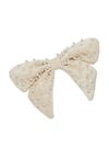 LELE SADOUGHI FAUX PEARL-EMBELLISHED VELVET BOW BARRETTE,400011636031