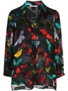 ALICE AND OLIVIA SHEILA SHEER BUTTERFLY SHIRT