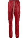 RICK OWENS LARRY LEATHER CARGO TROUSERS