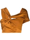 AMUR SATIN ASYMMETRIC KNOT TOP